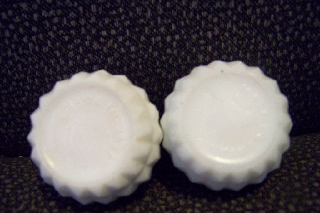 Miniature Diamond Point Milk Glass Salt & Pepper Shakers Miniature Diamond Point Milk Glass Salt & Pepper Shakers