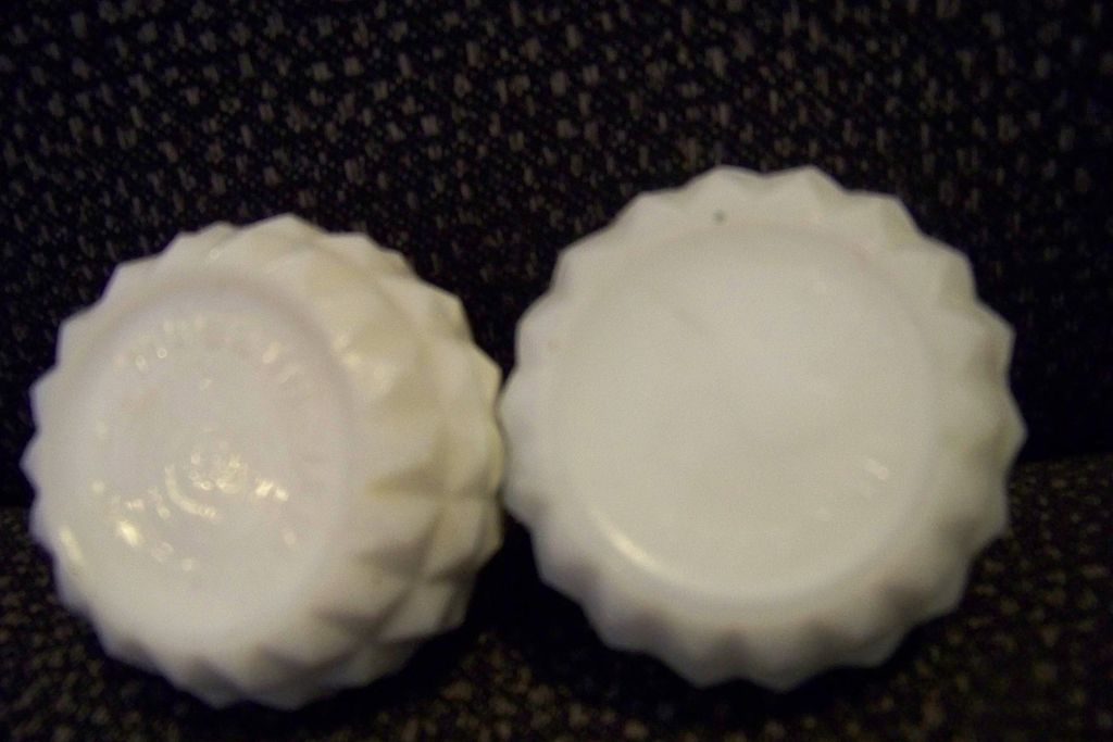 Miniature Diamond Point Milk Glass Salt & Pepper Shakers Miniature Diamond Point Milk Glass Salt & Pepper Shakers