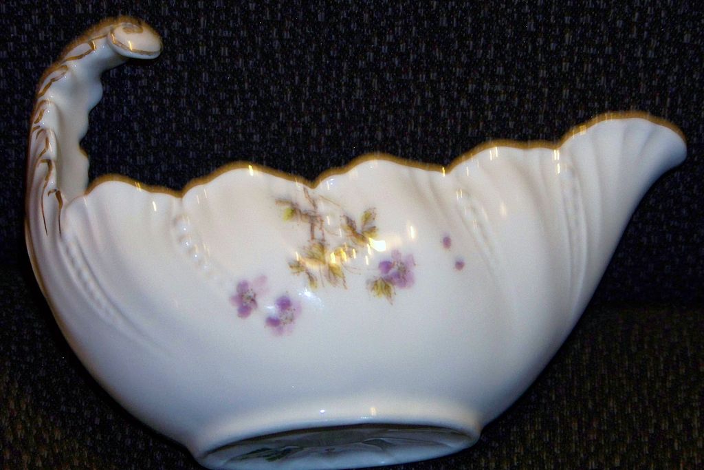 Limoges Art Nouveau Wave Form Sauce Boat W Underplate Limoges Art Nouveau Wave Form Sauce Boat W Underplate