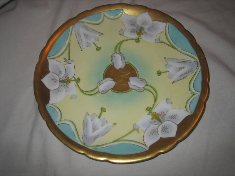 JPL Limoges Hand Painted Orchid Plate by Stouffer China JPL Limoges Hand Painted Orchid Plate by Stouffer China