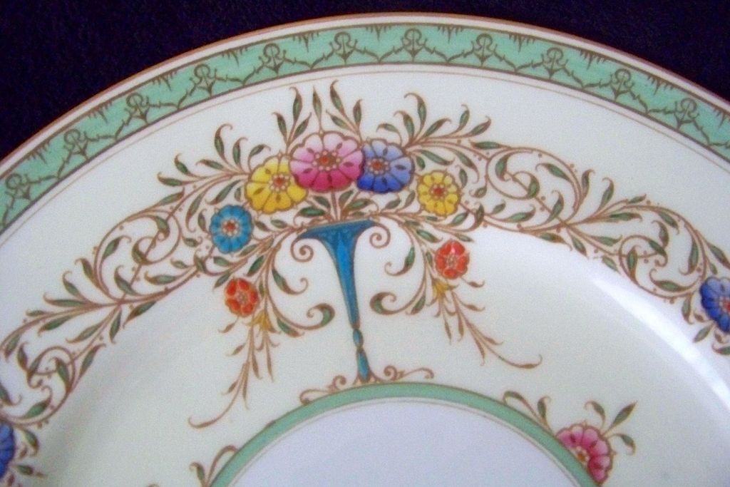 Royal Worcester Enamel Painted Floral Plate England Royal Worcester Enamel Painted Floral Plate England
