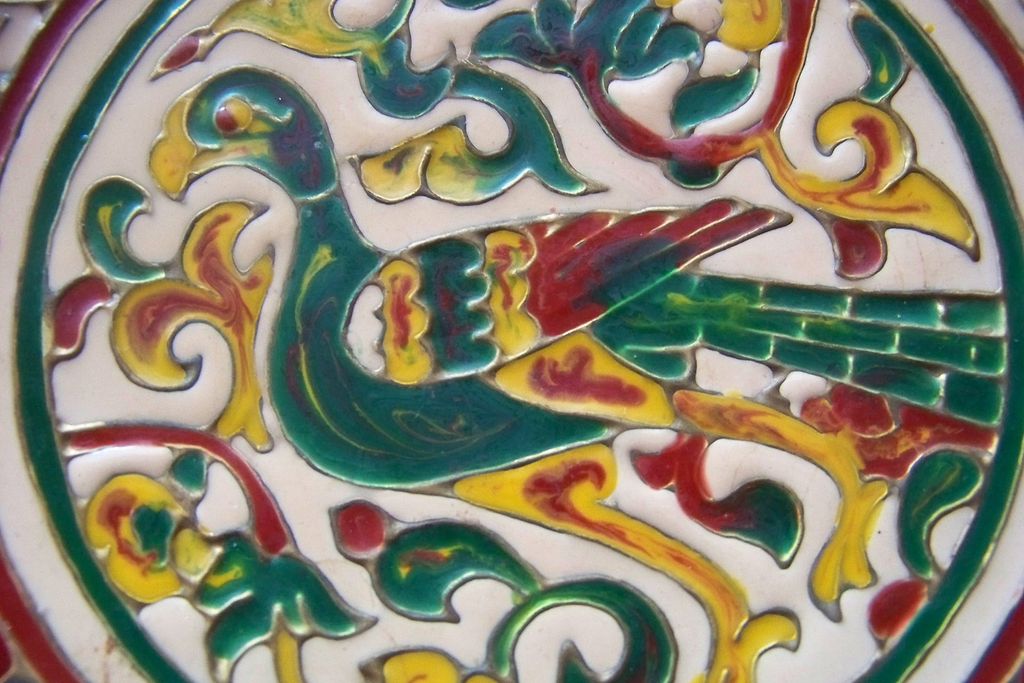 Japanese Cloisonne Bird Of Paradise 5" Plate Japanese Cloisonne Bird Of Paradise 5" Plate