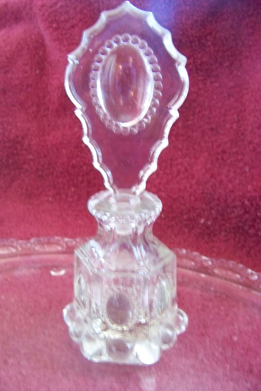 Art Deco Beaded Medallion Perfume Bottle & Matching Tray Art Deco Beaded Medallion Perfume Bottle & Matching Tray