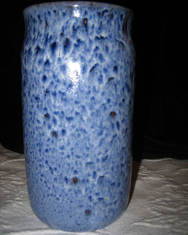 Signed Bradford Art Pottery Blue Mottled Vase Signed Bradford Art Pottery Blue Mottled Vase