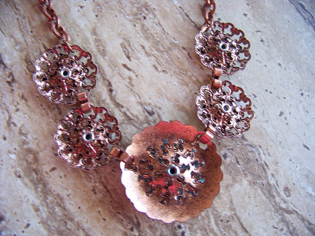 Vintage Copper & Faux Turquoise Necklace Vintage Copper & Faux Turquoise Necklace