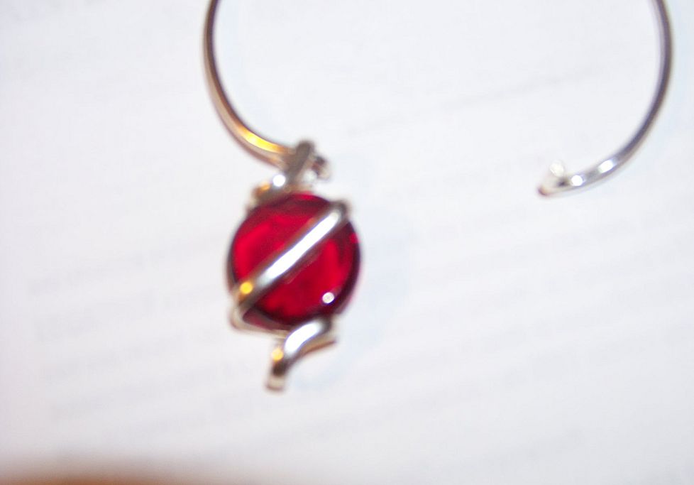 Aluminum & Red Plastic Stone Bracelet Aluminum & Red Plastic Stone Bracelet