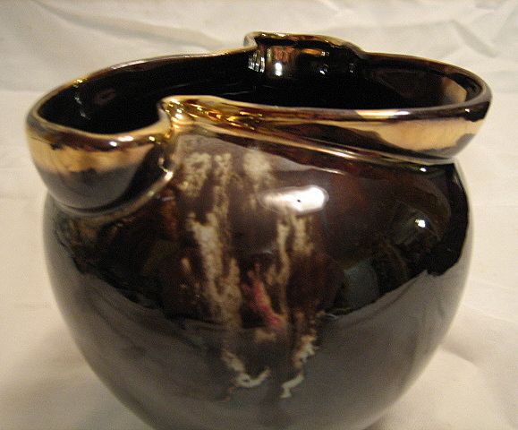 Mid Century Modern Geometric Redware Art Pottery Vase Mid Century Modern Geometric Redware Art Pottery Vase