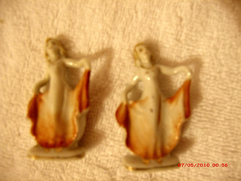 2 Little Dancing Ladies Or Girl Figurines Marked Japan 2 Little Dancing Ladies Or Girl Figurines Marked Japan