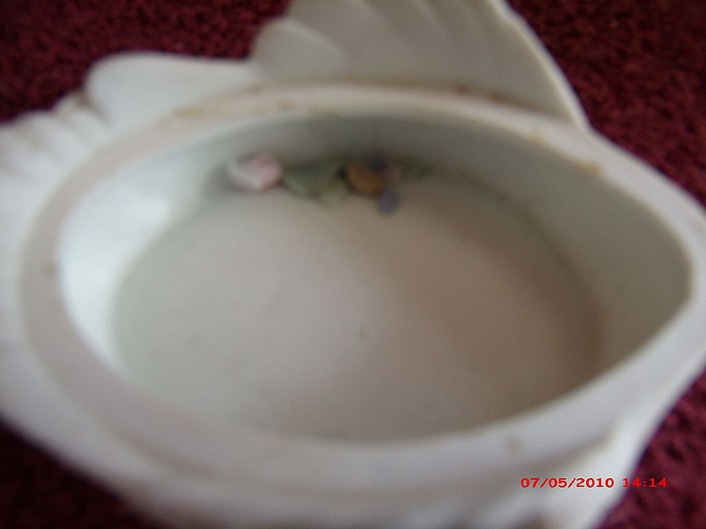 Lefton China Handpainted Floral Swan Box Lefton China Handpainted Floral Swan Box