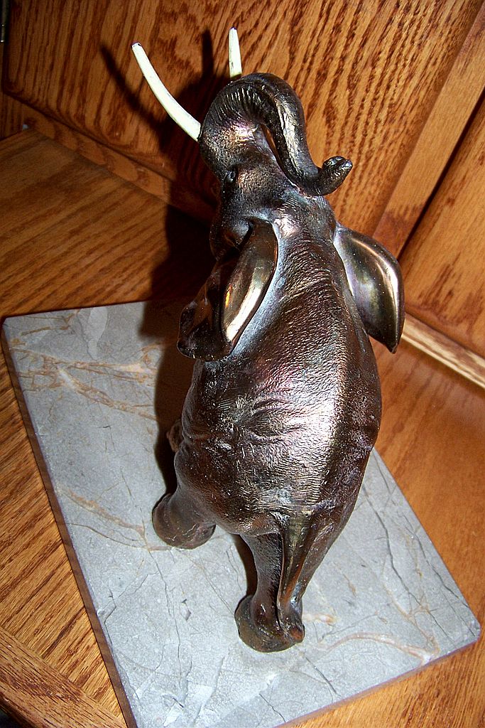 Bronze Elephant Sculpture On Marble Base Bronze Elephant Sculpture On Marble Base