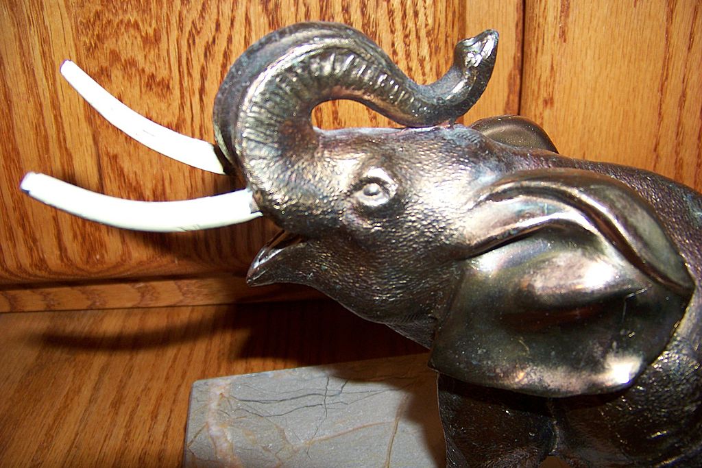Bronze Elephant Sculpture On Marble Base Bronze Elephant Sculpture On Marble Base