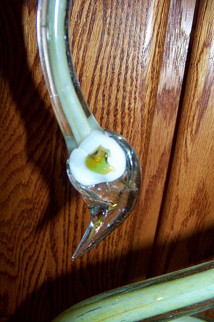 Large Handblown Glass Swan Ashtray Planter Large Handblown Glass Swan Ashtray Planter