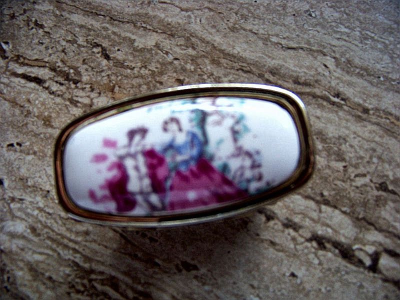 Vintage Porcelain Lip Stick Holder W Mirror Japan Vintage Porcelain Lip Stick Holder W Mirror Japan