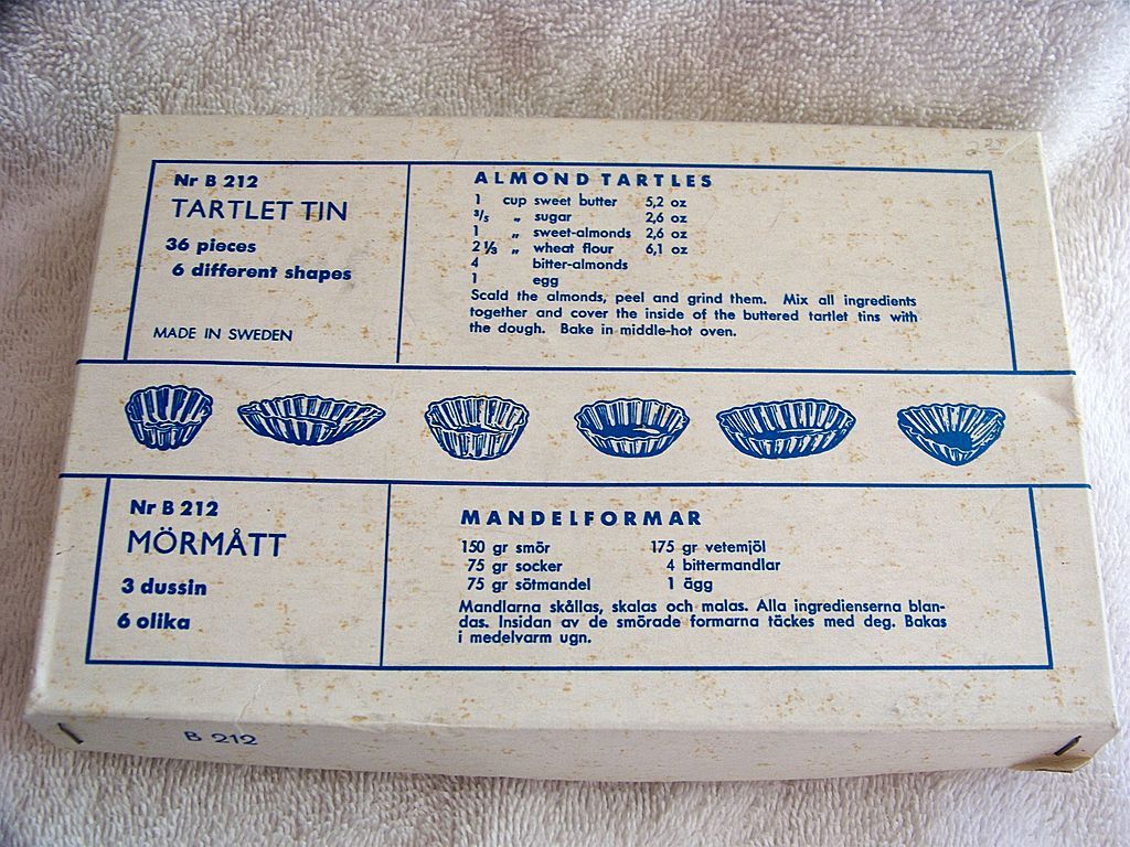 36 Tartlet Tins In Box Set, Swedish Tart Molds 36 Tartlet Tins In Box Set, Swedish Tart Molds