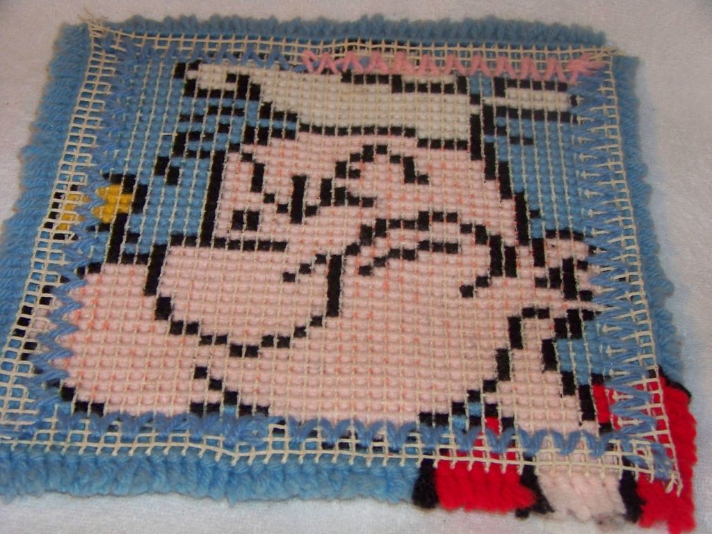 Vintage Popeye The Sailor Man, Latch Rug/ Wall Hanging Vintage Popeye The Sailor Man, Latch Rug/ Wall Hanging