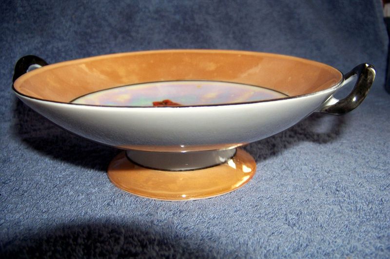 Vintage Noritake Bowl, Basket Of Fruit & Butterfly, Iridescent Vintage Noritake Bowl, Basket Of Fruit & Butterfly, Iridescent