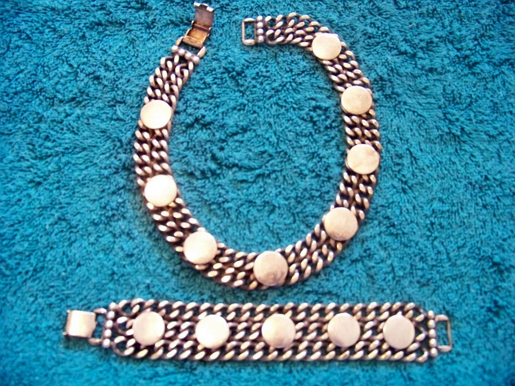 Wide Stainless Steel, Bracelet & Necklace Set Wide Stainless Steel, Bracelet & Necklace Set