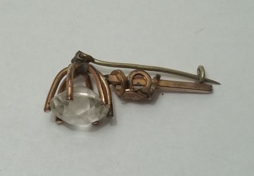 Antique Halley's Comet Pin, Faceted Crystal Gold Filled Brooch Pin Antique Halley's Comet Pin, Faceted Crystal Gold Filled Brooch Pin