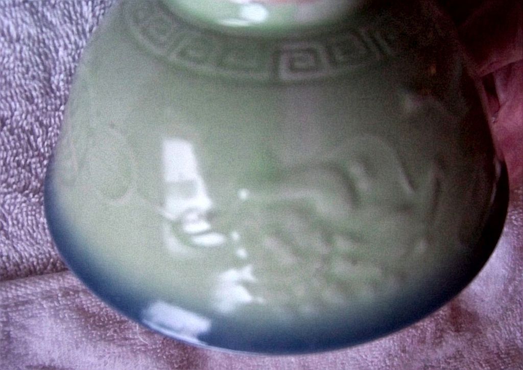 Beautiful Asian, Antique Green & Blue Ceramic Rice Bowl W Foo Dog Or Lion Beautiful Asian, Antique Green & Blue Ceramic Rice Bowl W Foo Dog Or Lion