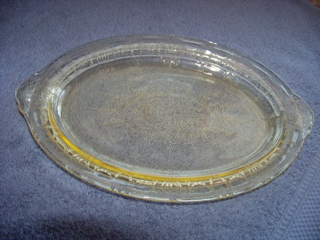 Anchor Hocking, Amber Dancing Ballerina, 12" Platter Anchor Hocking, Amber Dancing Ballerina, 12" Platter