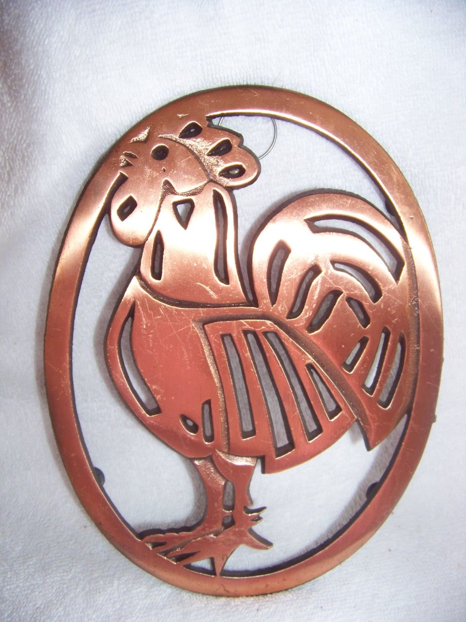 Cast Iron & Copper Progressive Int. Rooster Trivet 1982 Cast Iron & Copper Progressive Int. Rooster Trivet 1982