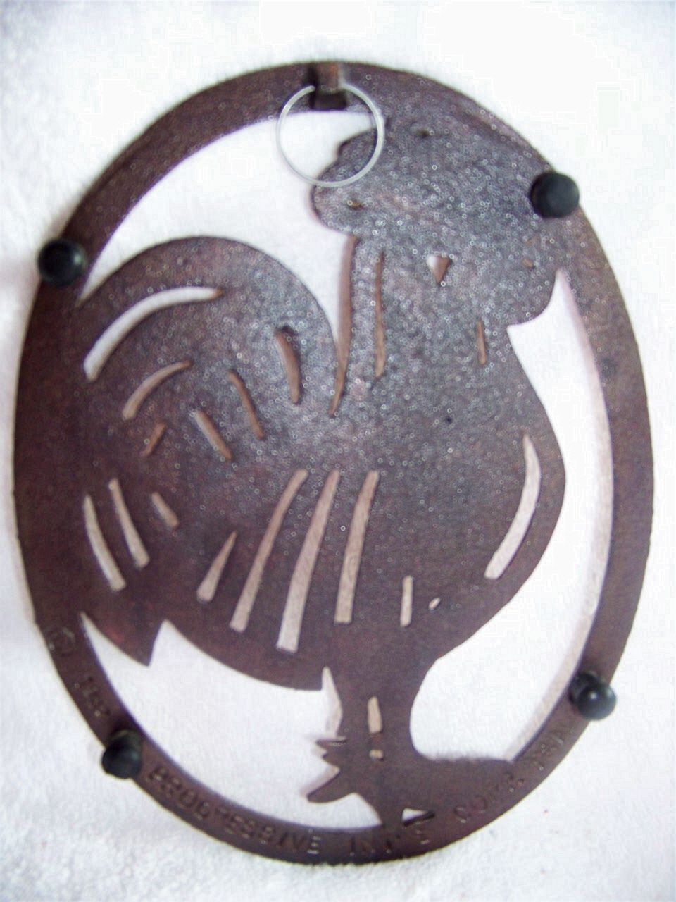 Cast Iron & Copper Progressive Int. Rooster Trivet 1982 Cast Iron & Copper Progressive Int. Rooster Trivet 1982
