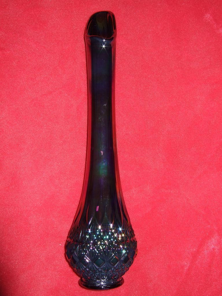 Vintage, Old Virginia Glass Handmade, Tall Carnival Glass Vase Vintage, Old Virginia Glass Handmade, Tall Carnival Glass Vase