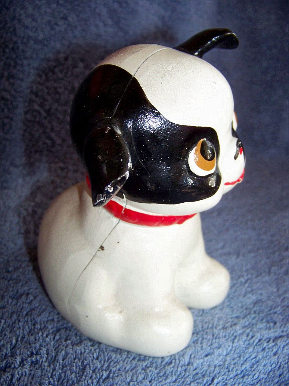 Vintage, Fido Cast Iron Still Dog Bank, Black & White Vintage, Fido Cast Iron Still Dog Bank, Black & White