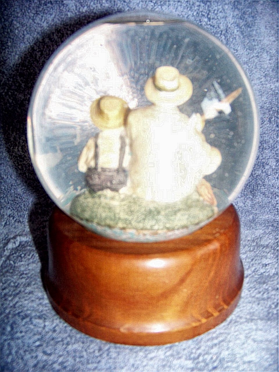 Saturday Evening Post, Norman Rockwell, Fishing Water Globe, 1989 Saturday Evening Post, Norman Rockwell, Fishing Water Globe, 1989