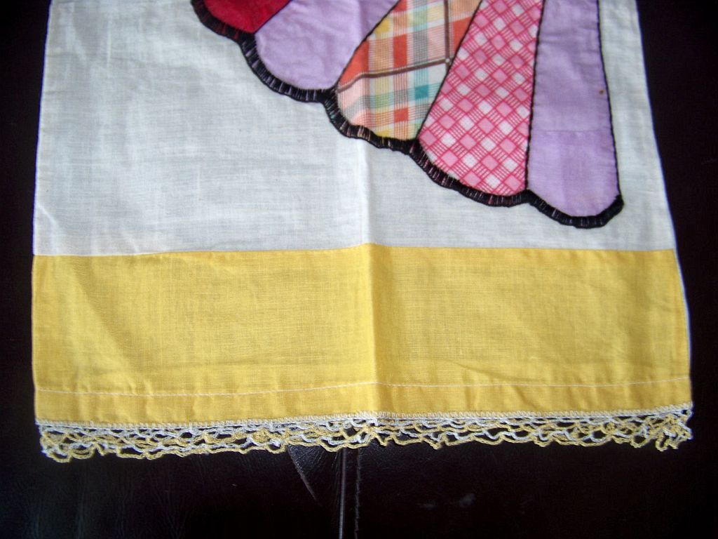 Child's Fan Patch Work Pillow Case, W Crochet Edge Child's Fan Patch Work Pillow Case, W Crochet Edge