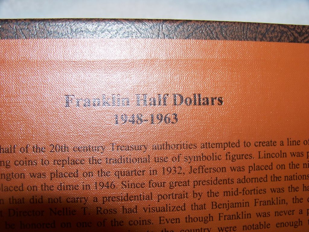 Franklin Silver Half Dollar Complete Set in Book, 1948-1963 Franklin Silver Half Dollar Complete Set in Book, 1948-1963