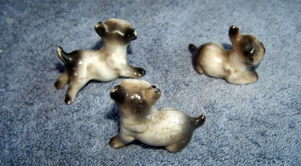 3 Bull Dog Figurines, Made In Japan, Set 3 Bull Dog Figurines, Made In Japan, Set