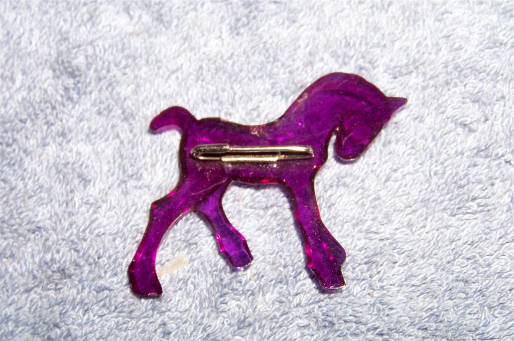 Child's Purple Horse Brooch Pin Child's Purple Horse Brooch Pin