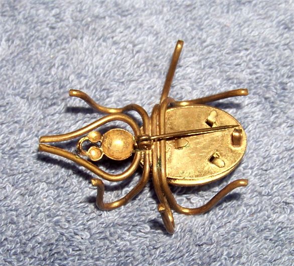 Large Handmade, Wire & Onyx Spider Brooch Pin Large Handmade, Wire & Onyx Spider Brooch Pin