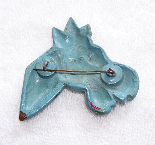 Large Horse Head Brooch Pin, W Rhinestones Large Horse Head Brooch Pin, W Rhinestones