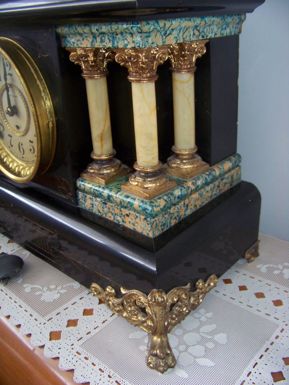 Antique, Seth Thomas Shelf Mantle Clock W Woman Statue Top 1880 Antique, Seth Thomas Shelf Mantle Clock W Woman Statue Top 1880