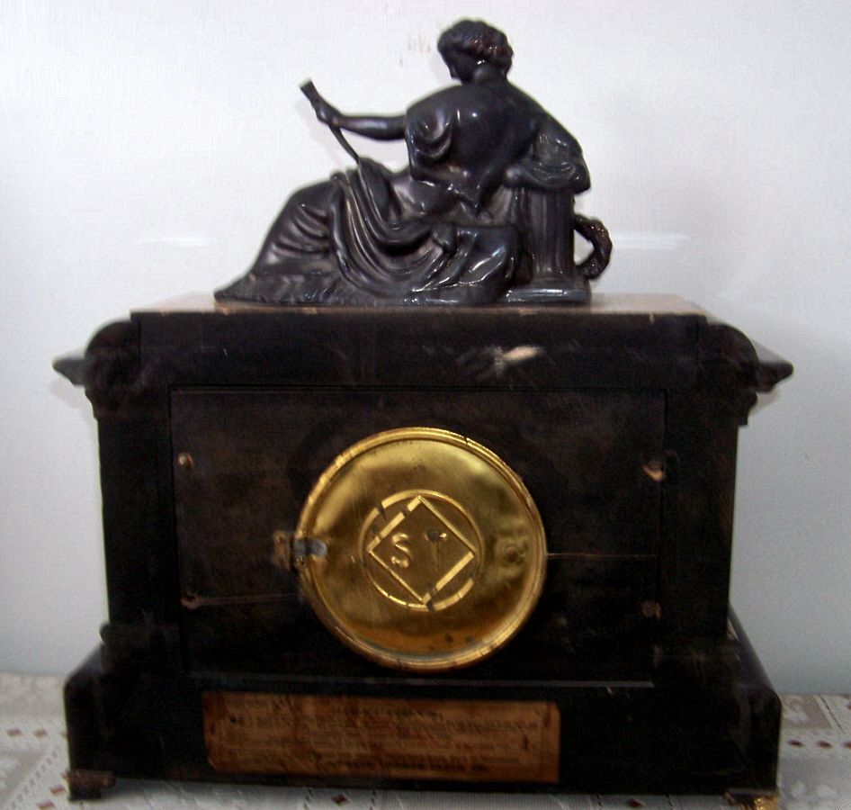 Antique, Seth Thomas Shelf Mantle Clock W Woman Statue Top 1880 Antique, Seth Thomas Shelf Mantle Clock W Woman Statue Top 1880