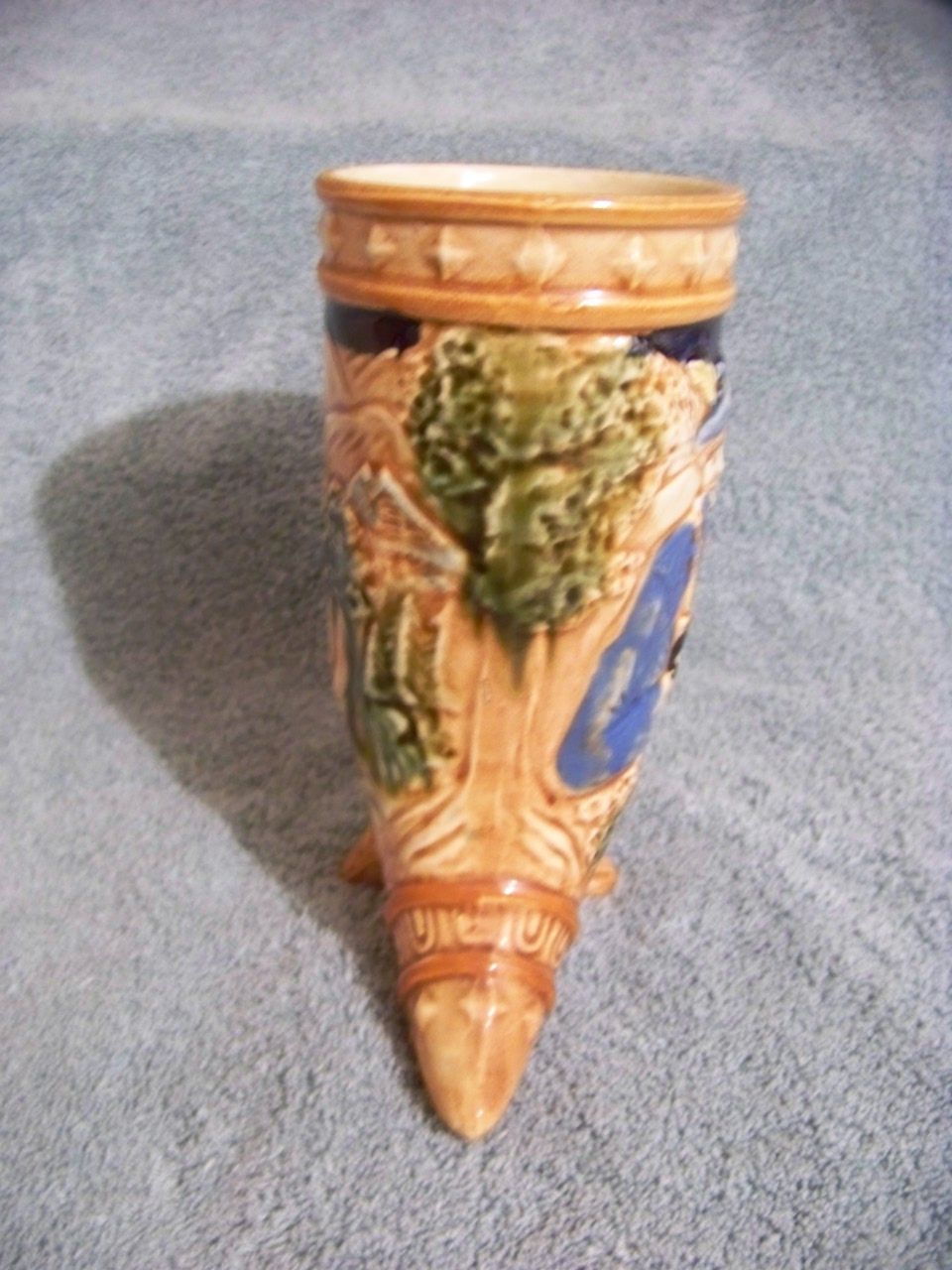 Horn Shape Beer Mug Man Woman House Trees Horn Shape Beer Mug Man Woman House Trees