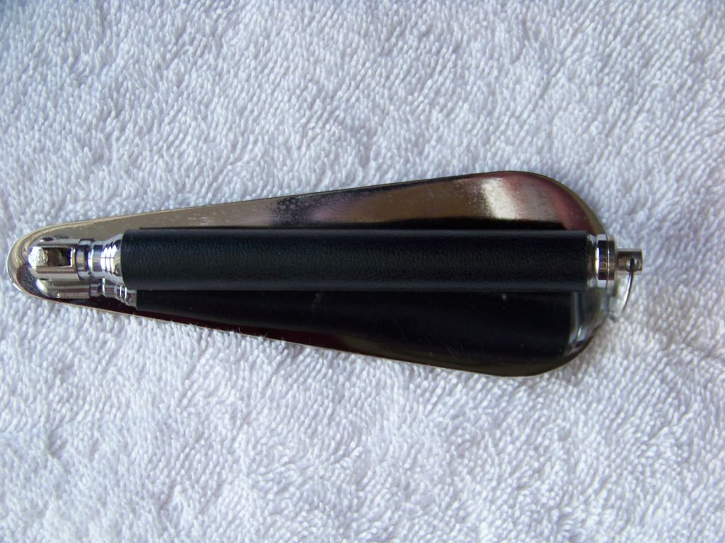 Folding Shoe Horn W Leather Covered Handle Folding Shoe Horn W Leather Covered Handle