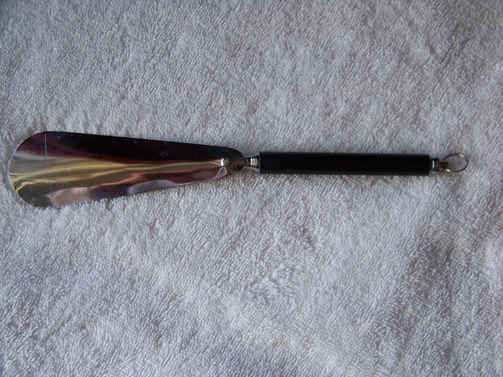 Folding Shoe Horn W Leather Covered Handle Folding Shoe Horn W Leather Covered Handle