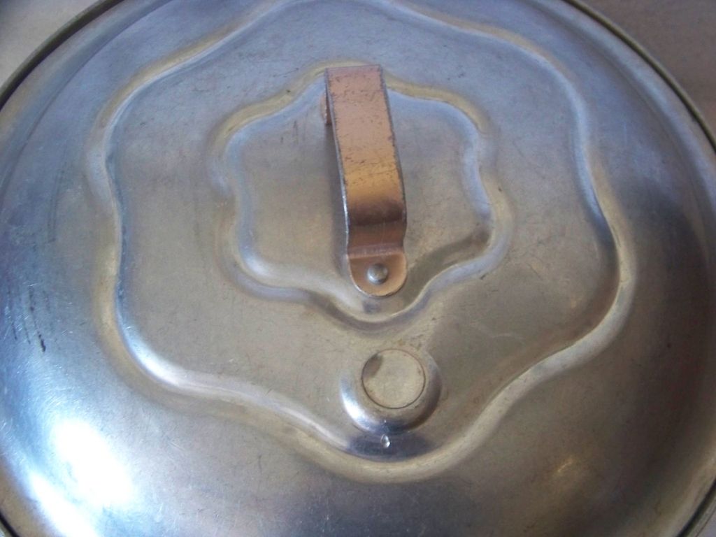 Aluminum Pan W Copper Covered Handles & Lid Aluminum Pan W Copper Covered Handles & Lid