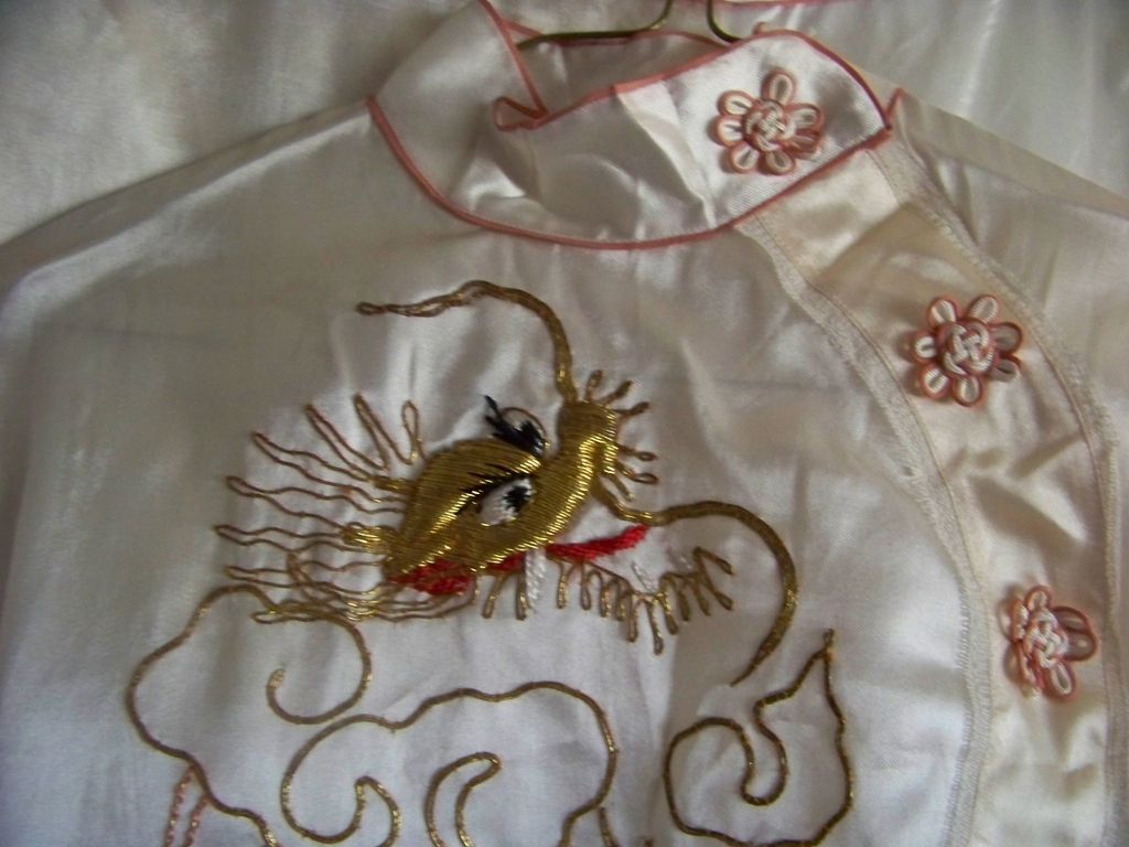 Asian, Oriental Embroidery Silk Jacket & Pants Set M Asian, Oriental Embroidery Silk Jacket & Pants Set M