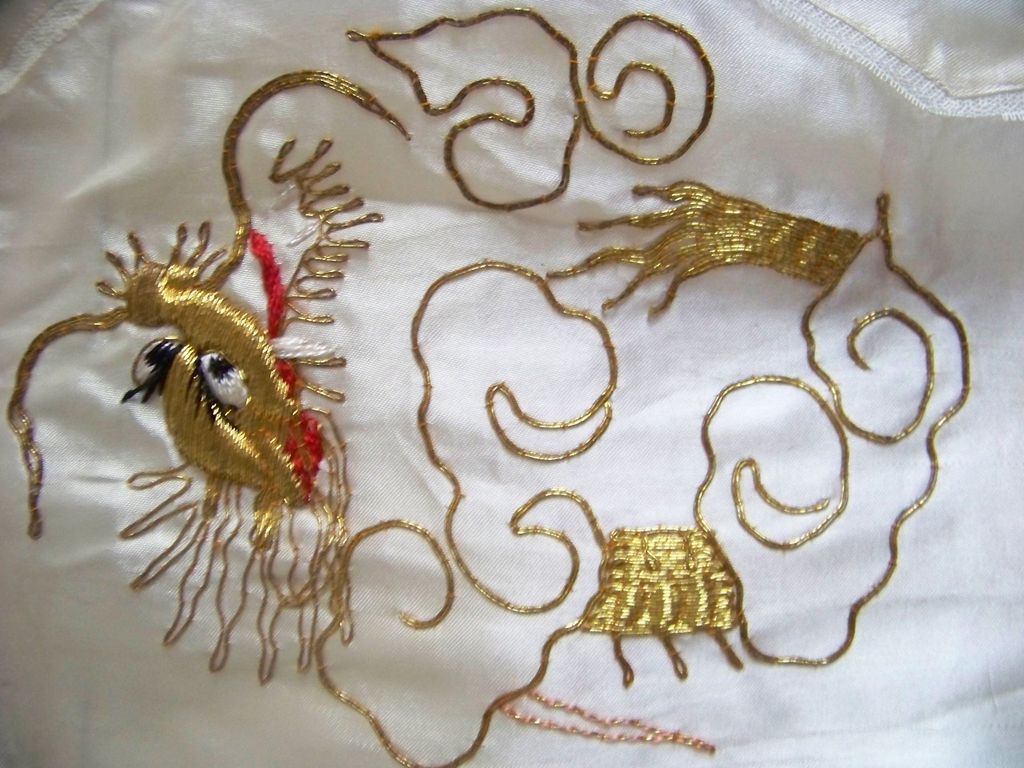 Asian, Oriental Embroidery Silk Jacket & Pants Set M Asian, Oriental Embroidery Silk Jacket & Pants Set M