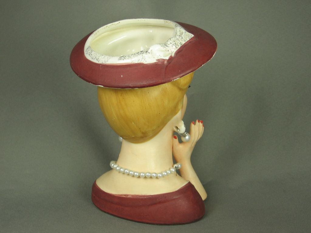 Vintage Lee Wards Exclusive Japan Porcelain Lady Head Vase Vintage Lee Wards Exclusive Japan Porcelain Lady Head Vase