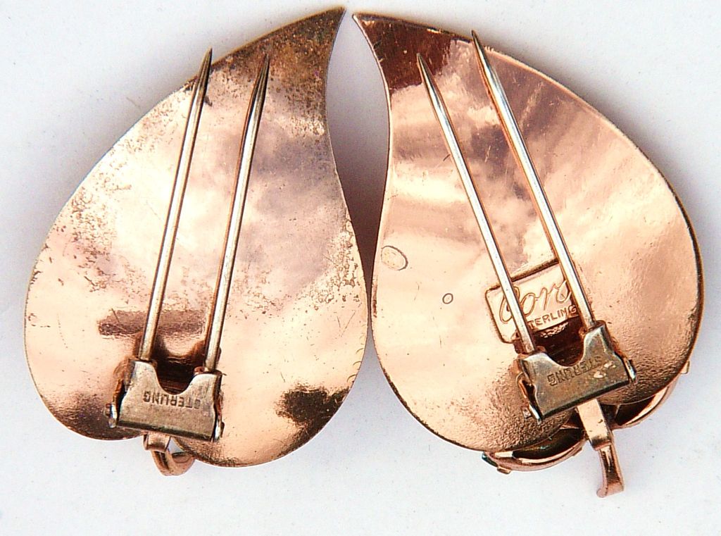 Vintage Set of Coro Sterling and Rhinestone Leaf Fur/Sweater Clips! Spectacular! Vintage Set of Coro Sterling and Rhinestone Leaf Fur/Sweater Clips! Spectacular!