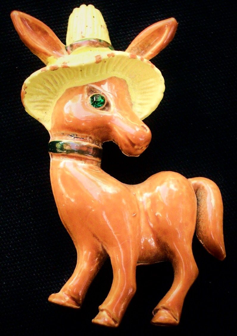 Vintage Gerrys Donkey Pin with Sombrero Vintage Gerrys Donkey Pin with Sombrero