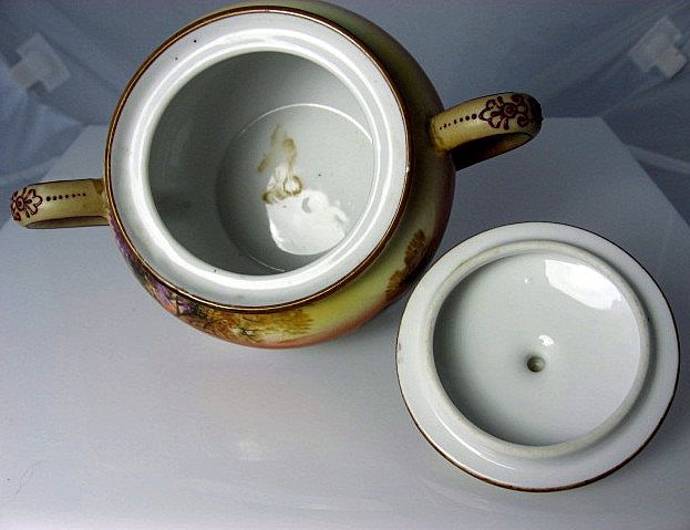 Noritake Nippon Hand Painted Sugar Bowl Tree in the Meadow-1918 Noritake Nippon Hand Painted Sugar Bowl Tree in the Meadow-1918