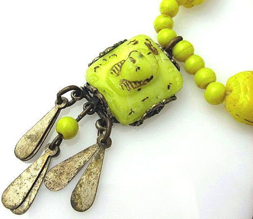Closeout Price-Czechoslovakia Egyptian Revival Pharaoh Drippy Glass Necklace Set Closeout Price-Czechoslovakia Egyptian Revival Pharaoh Drippy Glass Necklace Set