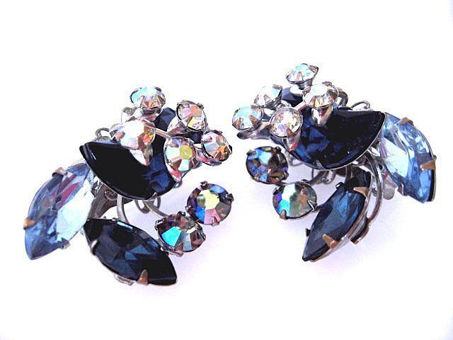 Beau Jewels Beaujewels Sapphire Rhinestone Earrings Beau Jewels Beaujewels Sapphire Rhinestone Earrings