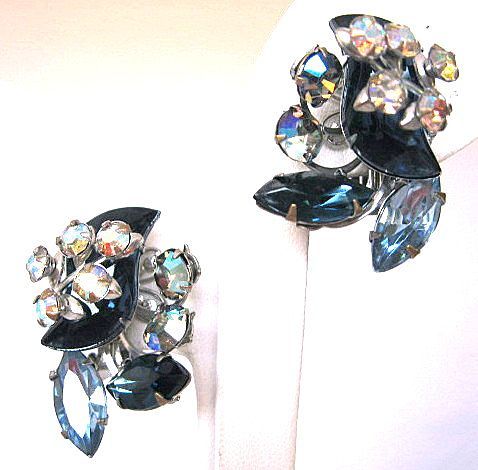 Beau Jewels Beaujewels Sapphire Rhinestone Earrings Beau Jewels Beaujewels Sapphire Rhinestone Earrings
